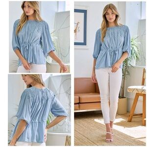 Elegant Blue Women's Top
